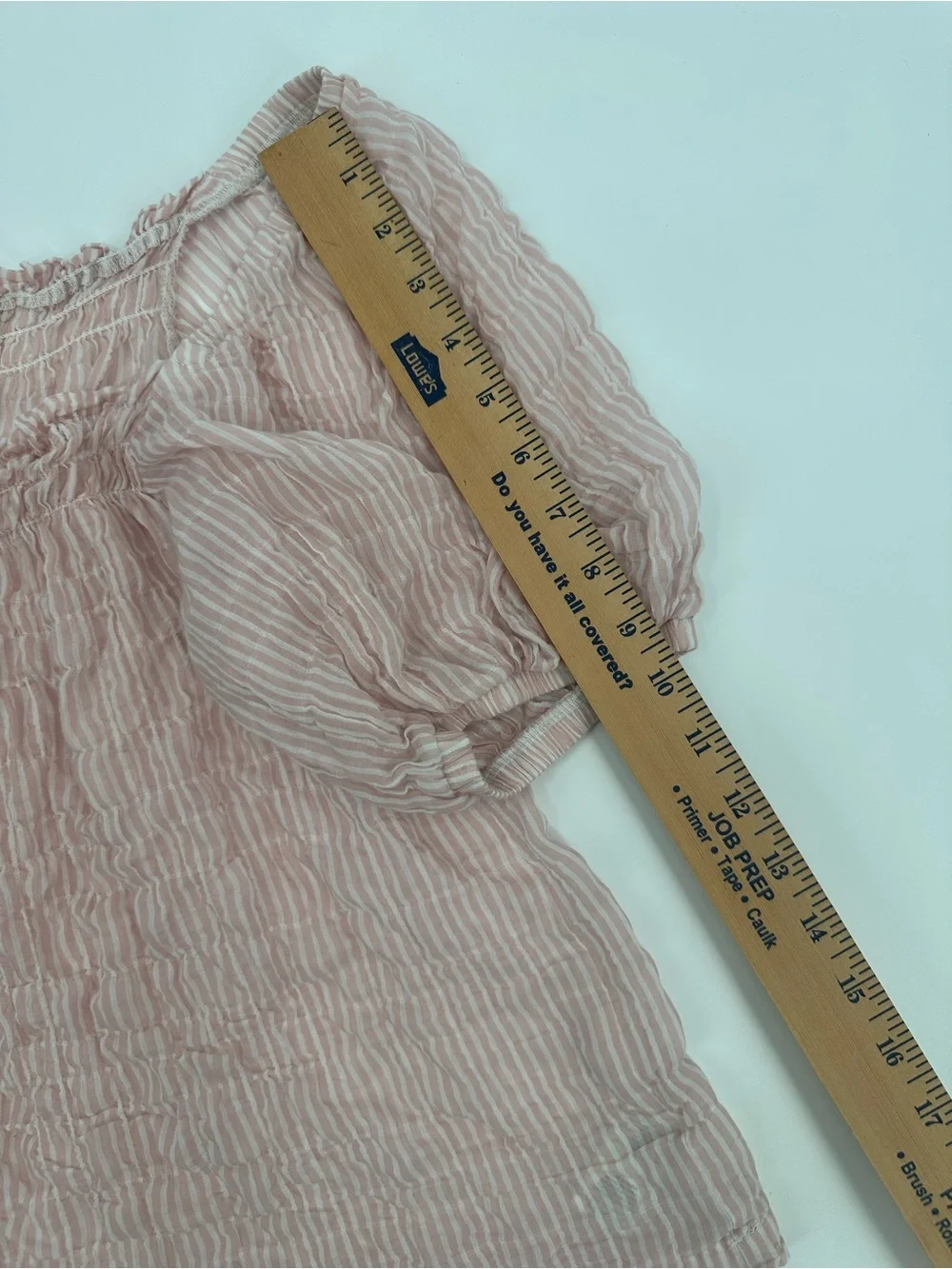 Anthropologie Cloth & Stone Pink Stripe Smocked CottageCore Coquette Sz XS 1284